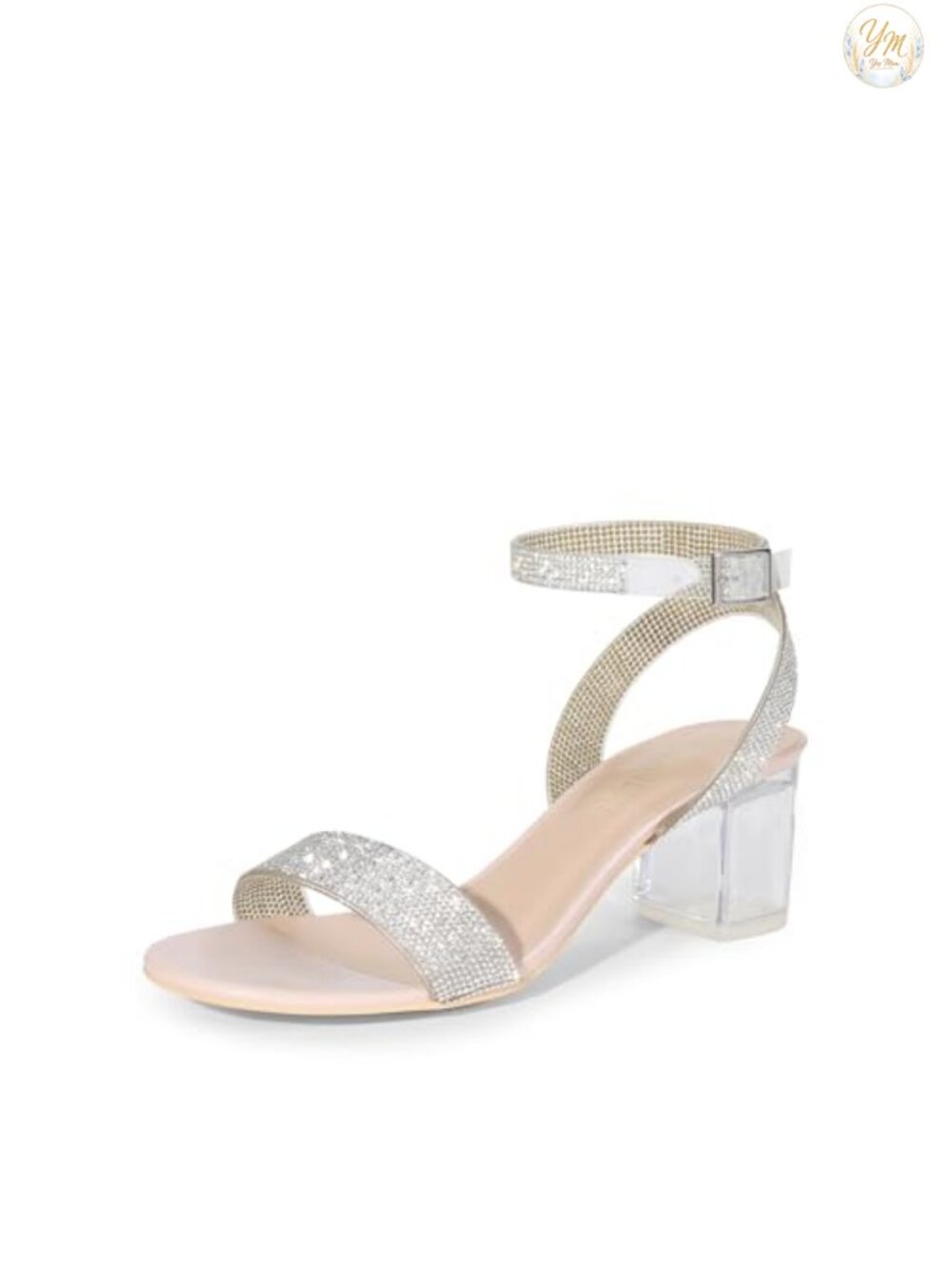 Women's Block Heel Sandals Ankle Strap 2.5 Inch Faux Leather